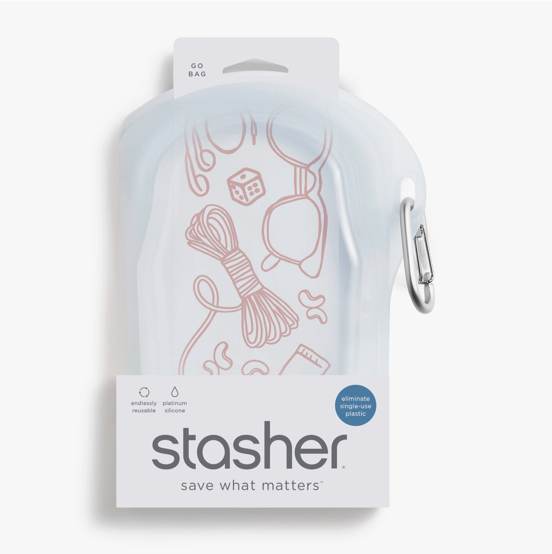Stasher Go Bag in Pink | Silicone